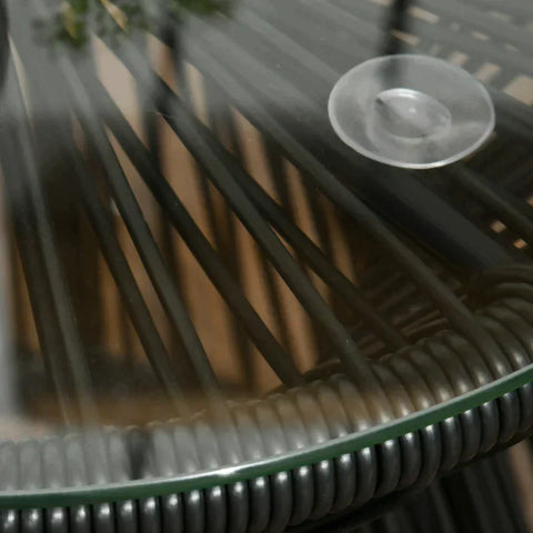 Rootz Garden Table - Boho Style Garden Table - Weather Resistant - PE Rattan - Black - 40cm x 40cm x 42cm