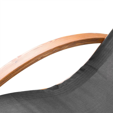 Rootz Sonnenliege – Strandliege – Gartenliege – Loungesessel – Liege – Loungesessel mit Kissen – bequeme Sonnenliege – Schwarz – 165 x 72 x 86 cm