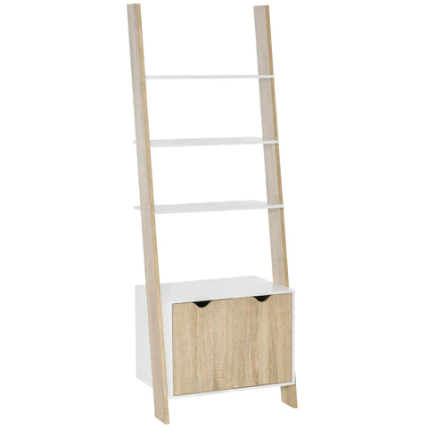 Rootz Free-standing Bookcase - 3-tier Office Shelving - Storage Shelving - Filing Shelving -  Kitchen Shelving - Chipboard - Oak/White - 60 x 40 x 170 cm