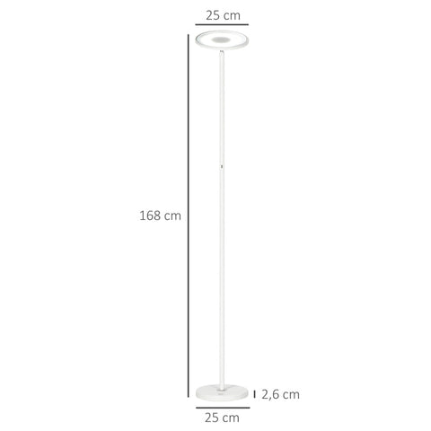 Rootz Vloerlamp - Uplighter - Smart Control Via App Of Stem - Vele Kleuren - Staal - 25 x 25 x 168cm