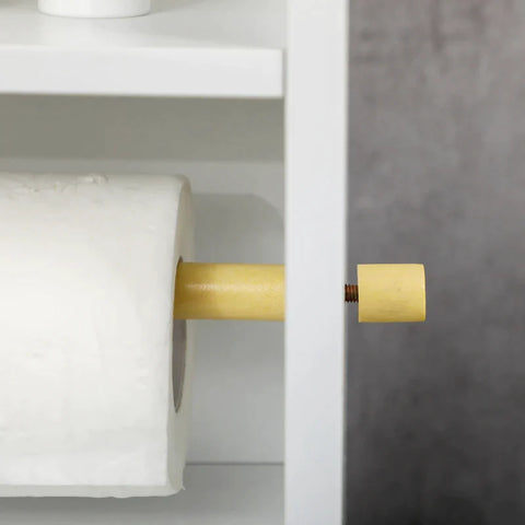 Rootz Bathroom Cabinet - Slim Shelves - Closet Compartment - Toilet Paper Holder - Chipboard - White - 23 x 18 x 100 cm