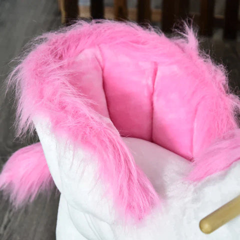 Rootz Hobbeldier - Hobbelpaard - Kinderschommel - Roze/Wit - 65 x 32 x 55 cm