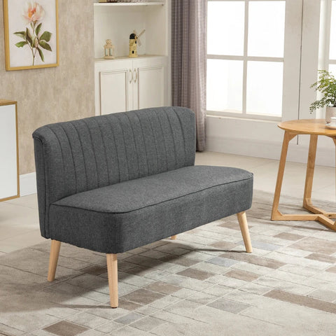 Rootz Sofa - 2-seater Sofa - Sofa Seating - Lounge Sofa - Dark Gray - 117 x 56.5 x 77 cm