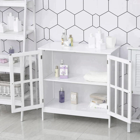 Rootz Keukenkast - Badkamerkast - Kast 2 Deuren - Dressoirkast - Wit - 80 x 36 x 80 cm