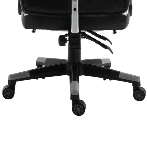 Rootz Gaming Chair - Massage Chair - Office Chair - Swivel Chair - Ergonomic Faux Leather - Foam - Grey+White+Black