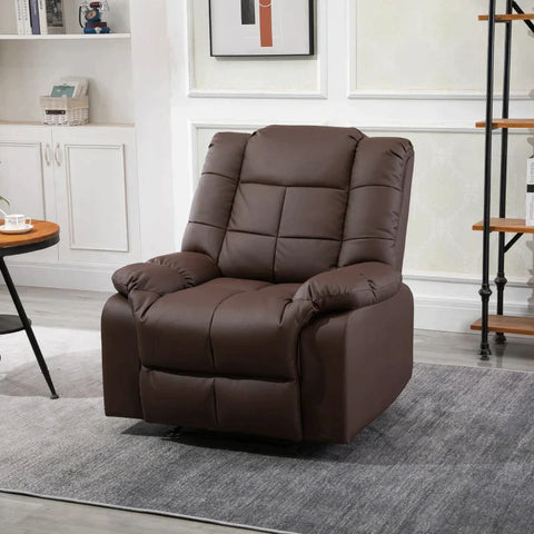 Rootz Massage Chair - Relaxation Chair - Tv Chair - Massage Function - Tiltable With Remote Control - Imitation Leather - Brown - 94 x 99 x 99 cm