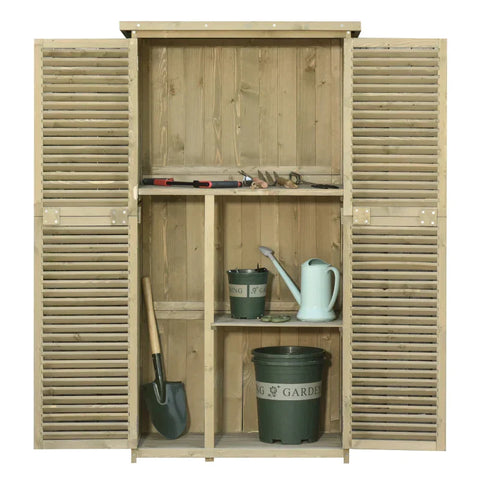 Rootz Tool Shed - Garden Cabinet - Asphalt Roof - 4 Compartments - Grey - 87 x 46.5 x 160 cm