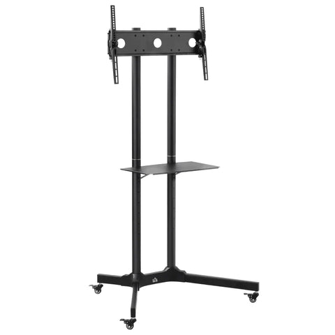 Rootz TV Stand - Mobile TV Stand With Wheels - Flat Screen TV Stand - Office - Classroom - Bedroom - 85.5 cm x 73 cm x 170 cm
