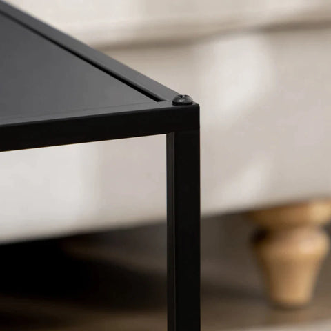 Rootz Side Table - Coffee Table - Nesting Table - Set Of 2 - Modern Design - Steel Frame - Black - 40 x 40 x 40 cm