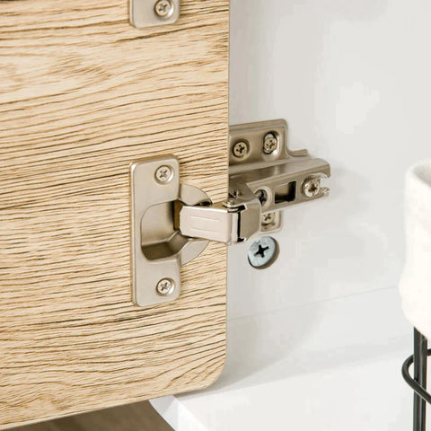 Rootz TV Cabinet - TV Stand - TV Lowboard Chest - Living Room Drawer - White/Natural - 160 x 40 x 45 cm