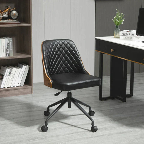 Rootz Bürostuhl – Schreibtischstuhl – Drehstuhl – Home-Office-Stuhl – höhenverstellbar – Schwarz – 48,5 x 54,5 x 81–87 cm