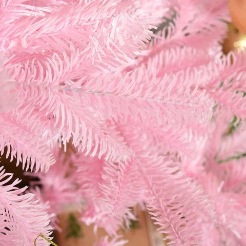 Rootz Christmas Tree - Artificial Christmas Tree - Artificial Tree - Christmas Tree With Detachable And Foldable Base - Pink - Ø75 x 150 cm