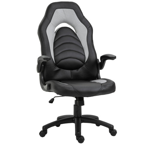 Rootz Gaming Chair - Office Chair - Racing Style Office Chair - Height Adjustable - PU Leather - Gray - 64cm x 68.5cm