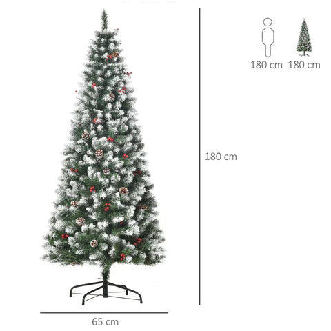 Rootz Kerstboom - 6ft Kunstkerstboom - Kerstboom Met 618 Takpunten - PVC - Metaal - Groen - Ø65 x 180 cm