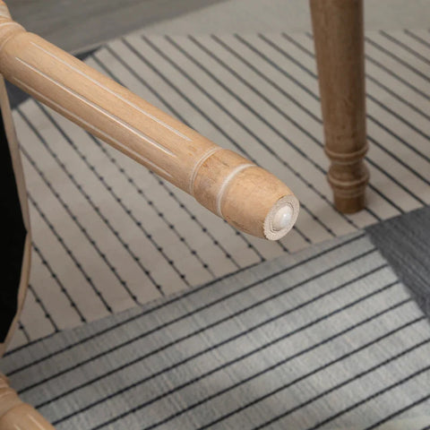 Rootz Set Of 2 Dining Chairs - Viennese Cane - Solid Wood - Cream White + Natural - 49 cm x 56 cm x 96 cm