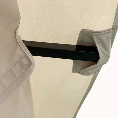 Rootz Gazebo - Garden Pavilion - Garden Tent - Marquee Party Tent With 4 X Mosquito Net - Breathable - Double Roof - Metal - Polyester - Black + Beige - 365L x 300W x 265H cm