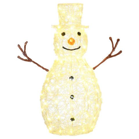 Rootz LED Christmas Light - Christmas Snowman Light - Snowman Light - Christmas Decoration - 100 LEDs - Weatherproof - PP/Iron - White - 40 x 40 x 90cm