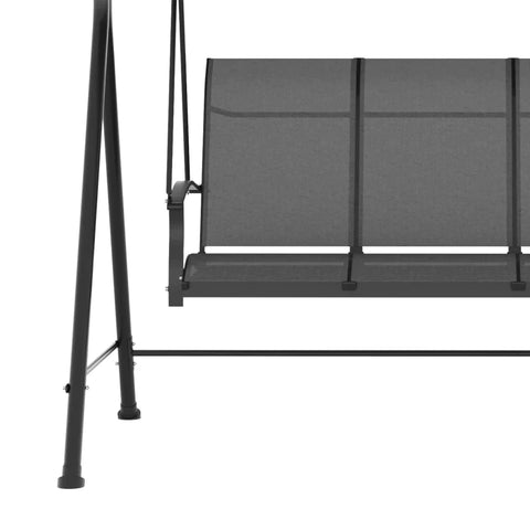 Rootz Hollywood Swing - Porch Swing For 3 People - Adjustable Sun Canopy - Up To 240 Kg - Dark Gray - 195 x 118 x 170 cm