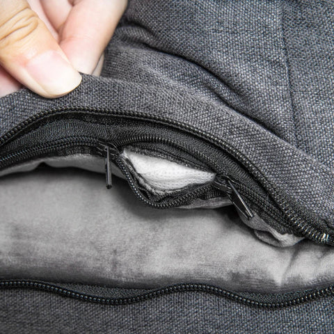 Rootz Hondenbed - Luxe Hondenbed - Hondenkussen - Hondenmatras - Dierenbed - Hoes Afneembaar en Wasbaar - Polyester - Grijs - 75 x 60 x 20 cm