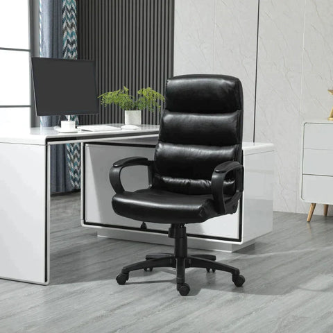 Rootz Office Chair - Swivel Chair With Backrest - Executive Chair - Height-adjustable - Computer Chair - Work Chair - Desk Chair With Rocker Function - Black - 66 x 66 x 107-114 cm