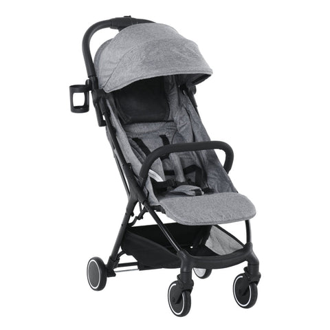 Rootz Baby Stroller - Stroller With Footrest - Five-Point Harness - Foldable Pushchair - Grey - 66 cm x 49 cm x 105 cm