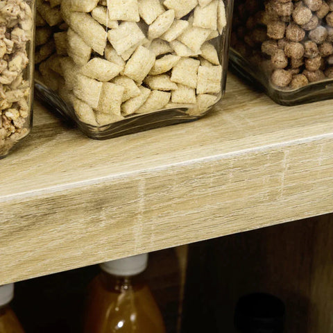 Rootz Sideboard – Schrank – 4 Fächer – versteckte Griffleisten – Kippschutz – Holz + Stahl – Weiß + Natur – 100 x 41,5 x 107 cm