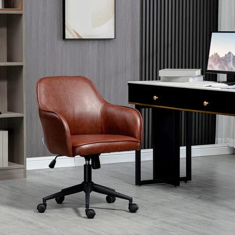 Rootz Office Chair - Height Adjustable - Swivel Function - Brown - 58.5 cm x 62 cm x 91 cm