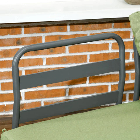 Rootz Garden Furniture Set - Patio Seating Group For 6 People - Height-adjustable Table - Aluminum Frame - Green + Gray - 154L x 75W x 68H cm