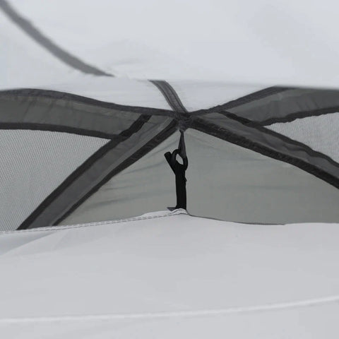 Rootz Tent - 2-3 Person Tent - Camping Tent - Fiberglass Door - With Zipper Mesh Window - Polyester Fabric/Mesh Fabric - Grey - 350L x 220W x 145H cm