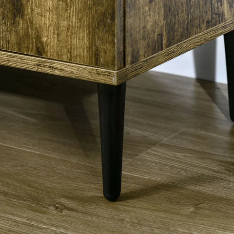 Rootz Sideboard In Industrial Design - 2 Cupboards - 2 Shelves - Wood-based Material - Brown - 147 cm x 40 cm x 83 cm