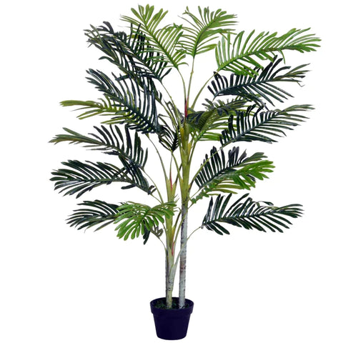 Rootz Artificial Palm Tree  - Artificial Plant With Plant Pot -  Faux Palm Tree - Green - Plastic - 150cm