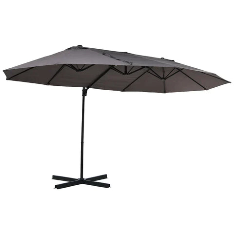Rootz Parasol - Double Parasol - Garden Parasol - Double Parasol With Crank - Sun Protection - Grey - 270 cm x 440 cm x 250 cm