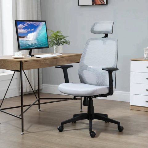 Rootz Bürostuhl – Heimbürostuhl – Schreibtischstuhl – Computerstuhl – Grau – 68 x 64 x 113–121 cm