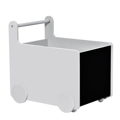 Rootz 2-in-1 Baby Walker Storage Box - Storage Box - Baby Walker Toy Box with Wheels - Handle Book Box - Storage Basket - Grey - 47 x 35 x 45.5 cm