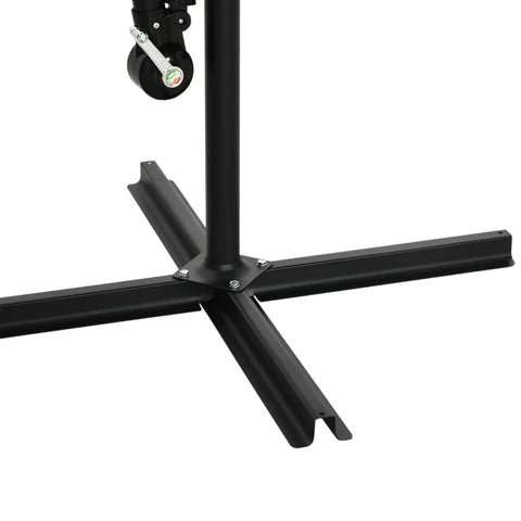 Rootz Traffic Light Umbrella - Parasol with Hand Crank and Mosquito Net - For 8 People - 360° Rotatable - Green - 2.95m x 2.95m x 2.4m