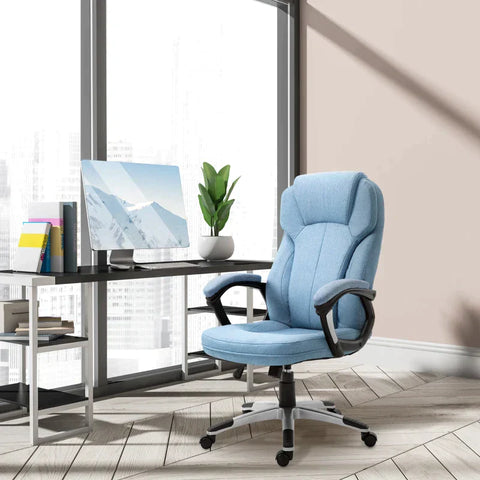 Rootz Office Chair - Computer Chair - Swivel Chair - Height-adjustable Chair - Light Blue - 66 x 75 x 110-120 cm