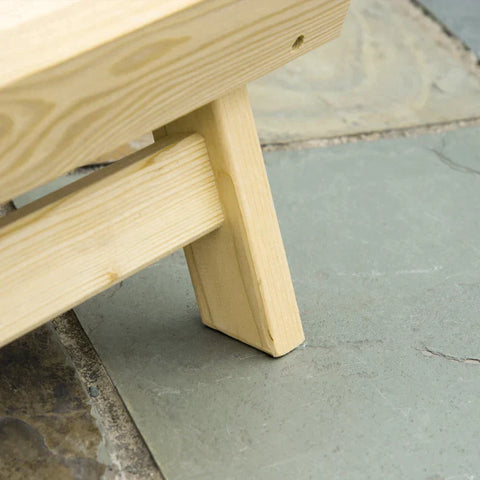 Rootz Garden Chair - Adirondack Garden Chair with Footrest - Folding Sun Lounger - Outdoor Garden Furniture - Natural Pine - 78 x 140 x 94 cm