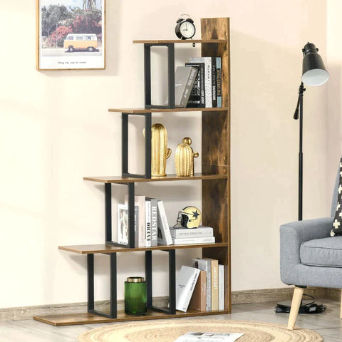 Rootz Bookshelf - Standing Shelf - Living Room Shelf - Toy Shelf - Wood - Brown/Black