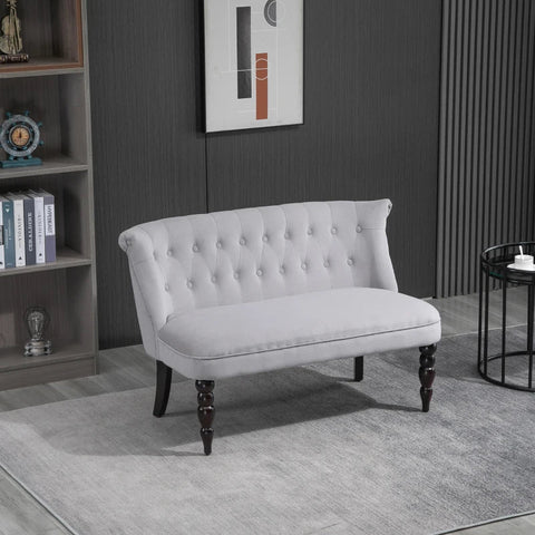 Rootz Sofa - 2-Seater Couch - Upholstered Sofa - Sofa Seating - Gray - 120 x 67 x 78 cm