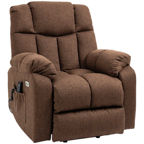 Rootz Stand-Up Chair -  2-in-1 Recliner Chair - With Reclining Function - Remote Control - Linen Polyester/Steel - Brown - 92 x 95 x 107 cm