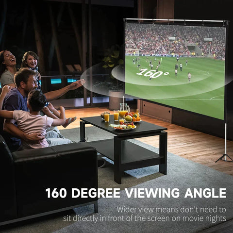 Rootz Projection Screen - 100 Inch Projector Screen And Stand - Foldable Portable - Front & Rear Projection Screen - 4K HD 16:9 Screen - 231 x 134 x 202cm