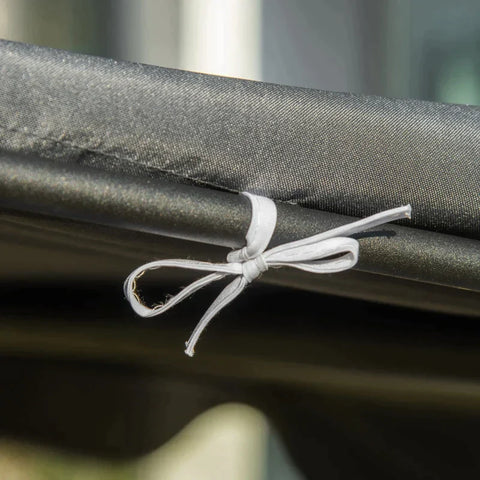 Rootz Hollywoodschaukel – Gartenschaukel – Schaukelbank – 3-Sitzer mit Dach – Stahl – Grau + Weiß – 172 x 110 x 153 cm