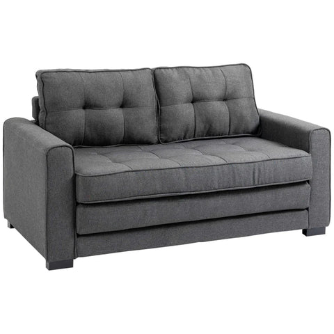 Rootz Sofa Bed - Folding Sofa - 2-Seater Fabric Sofa Bed - Sofa - Sofa - With Sleeping Function - Sofa Set - Grey - 147.5 x 75 x 85 cm