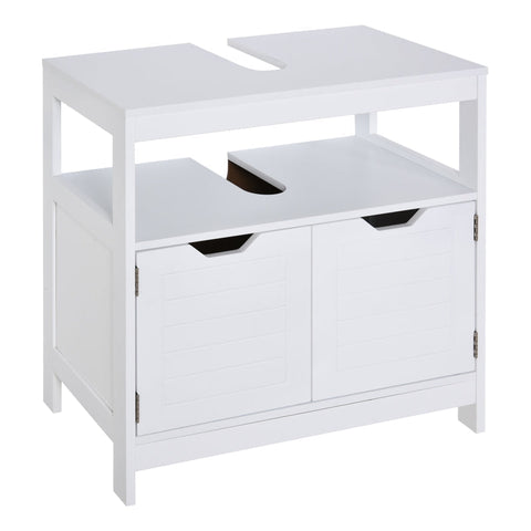 Rootz Vanity Cabinet - Base Cabinet - Bathroom Cabinet - Bathroom Furniture With Double Door - White - 60 x 30 x 60 cm