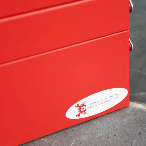 Rootz Tool Box - Metal Tool Box - Workshop Cantilever Toolbox - Portable Storage Cabinet - Foldable Tool Box - 5 Compartments Tool Box - With Carry Handle - Red - 56 x 20 x 41 cm