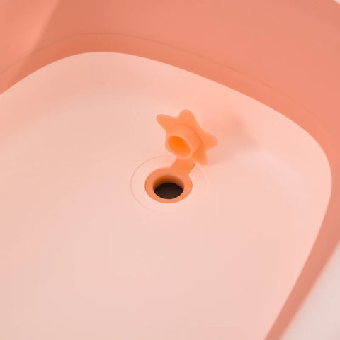 Rootz Baby Bathtub - Baby Bathtub with Sink and Shampoo Cup - Foldable Bathtub - Plastic - Pink - 84.5 x 50.5 x 24 cm
