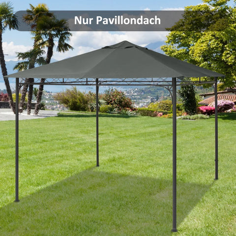 Rootz Pavillon-Dach – Ersatzdach – Pavillon-Abdeckung – Pavillon-Überdachung – Polyester – Dunkelgrau – 3 m x 3 m