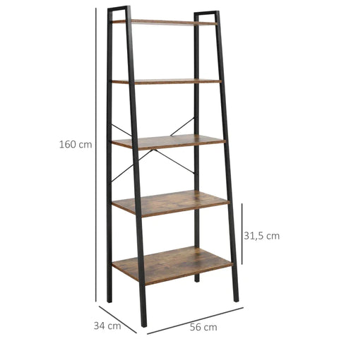 Rootz Bookcase - Bookshelf - Storage Rack - Storage Space - 56cm x 34cm x 160cm