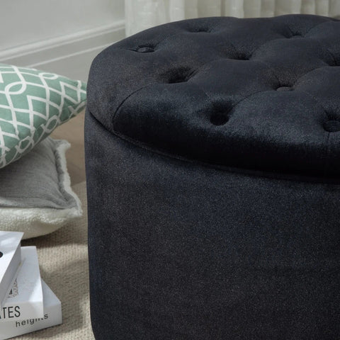 Rootz Sitzbank – Truhenbank – Polsterbank – mit Stauraum – Schwarz – 71 x 52 x 42 cm