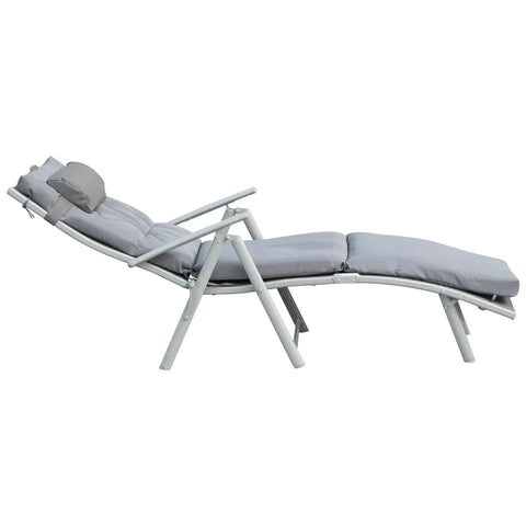 Rootz Sonnenliege – Strandliege – Gartenliege – faltbar – verstellbar – Grau – 137 x 63,5 x 100,5 cm